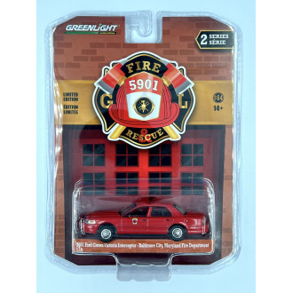 Greenlight 1:64 Fire & Rescue - 2001 Ford Crown Victoria Interceptor Baltimore City Maryland Fire Department