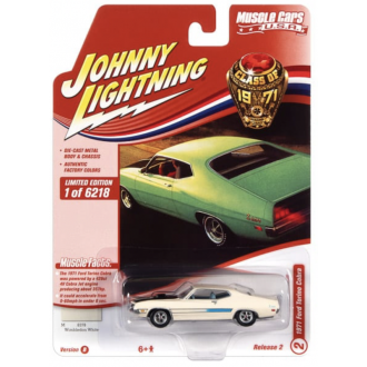 Johnny Lightning 1:64 Muscle Cars U.S.A - 1971 Ford Torino Cobra Wimbledon White