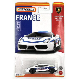 Matchbox 1:64 Best of France - Lamborghini Galardo Police White
