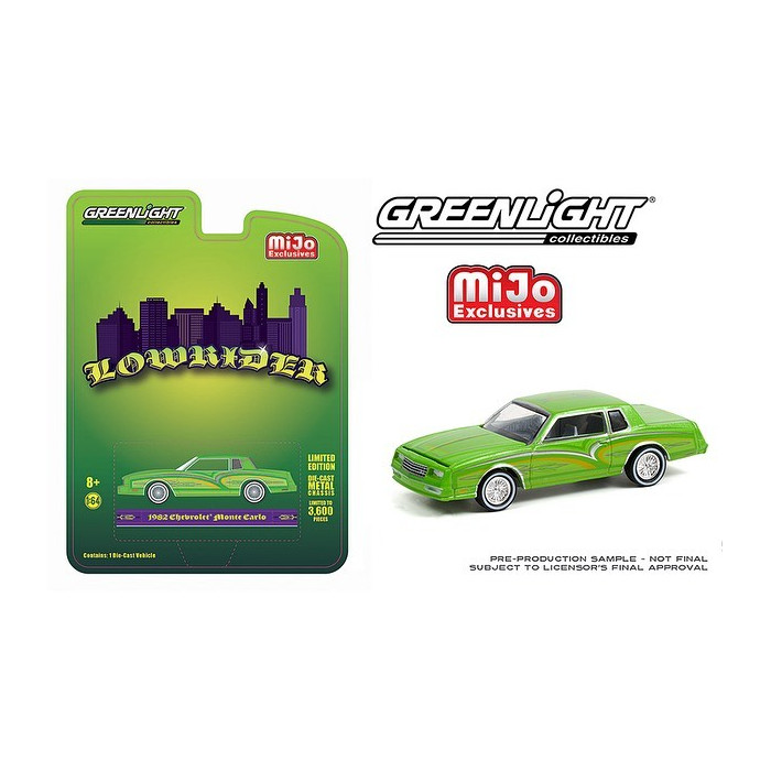 Greenlight 1:64 Mijo Exclusives - 1982 Chevrolet Monte Carlo Lowrider Candy Green