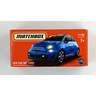 Matchbox 1:64 Power Grab - 2019 Fiat 500 Turbo Blue