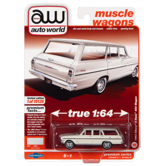 Auto World 1:64 - 1963 Chevy II Nova Station Wagon Ermine White