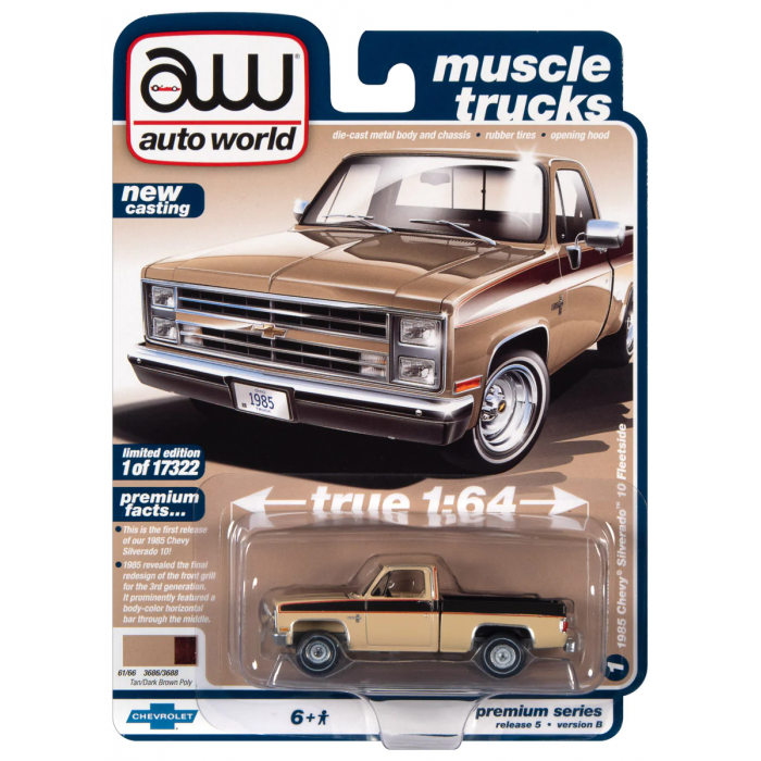 Auto World 1:64 - 1985 Chevrolet Silverado 10 Fleetside Tan