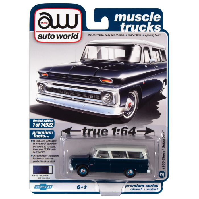 Auto World 1:64 - 1966 Chevrolet Suburban Dark Blue