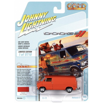 Johnny Lightning 1:64 Classic Gold - 1976 Dodge Tradesman Van Gloss Red Orange