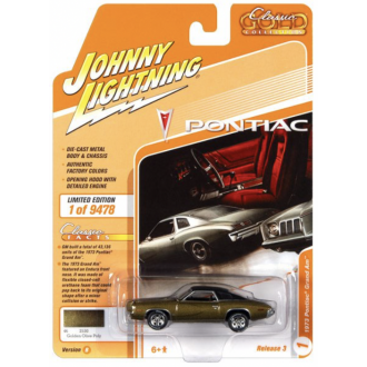 Johnny Lightning 1:64 Classic Gold - 1973 Pontiac Grand Am Golden Olive