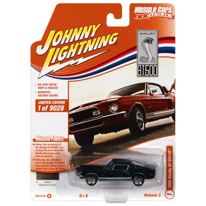 Johnny Lightning 1:64 Muscle Cars U.S.A - 1968 Shelby GT500 KR Highland Green