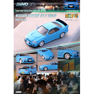 Inno64 1:64 2022 Nissan Skyline R34 Hong Kong ToyCar Salon 2022 Event Edition Baby Blue