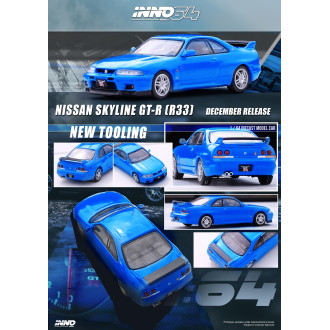 Inno64 1:64 - Nissan Skyline GT-R R33 Championship Blue