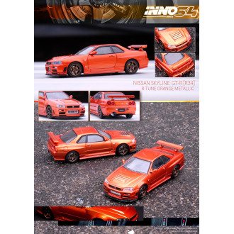 Inno64 1:64 - Nissan Skyline GT-R (R34) R-Tune Orange Metallic