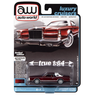 Auto World 1:64 - 1979 Lincoln Continental Mark V Dark Red Poly
