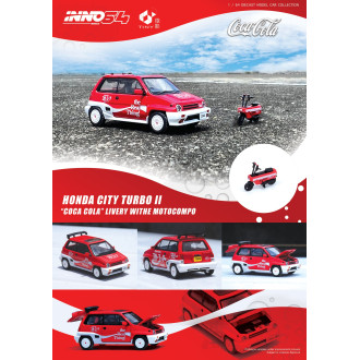 Inno64 1:64 - Honda City Turbo II Coca Cola Livery with Motocompo