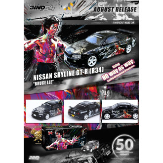 Inno64 1:64 - Nissan Skyline GTS-R R34 Bruce Lee 50th Anniversary