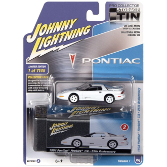 Johnny Lightning 1:64 - Collector Tin - 1994 Pontiac Firebird T/A - Anniversary Edition Gloss White