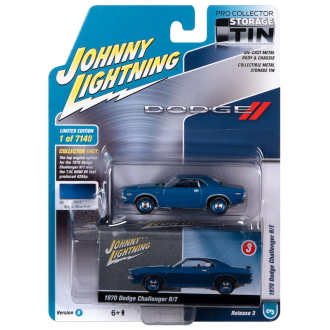 Johnny Lightning 1:64 - Collector Tin - 1970 Dodge Challenger R/T B5 Bright Blue