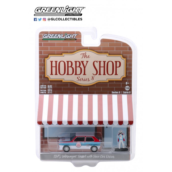 Greenlight 1:64 - The Hobby Shop - 1975 Volkswagen Golf Rabbit With Race Car Driver