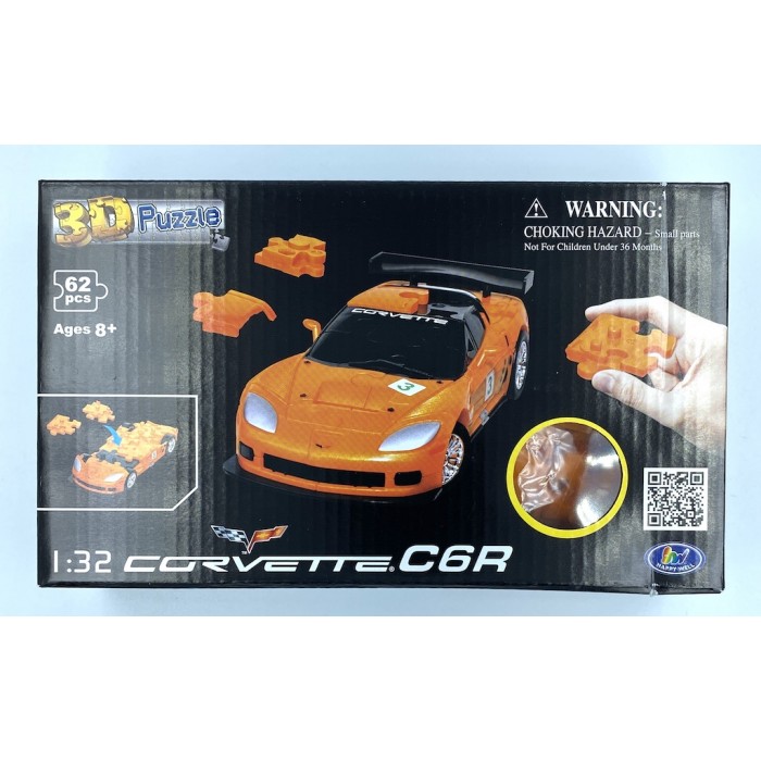 Happy Well 1:32 Puzzle 3D - Corvette C6R Orange