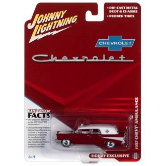 Johnny Lightning 1:64 - 1957 Chevy Ambulance Red