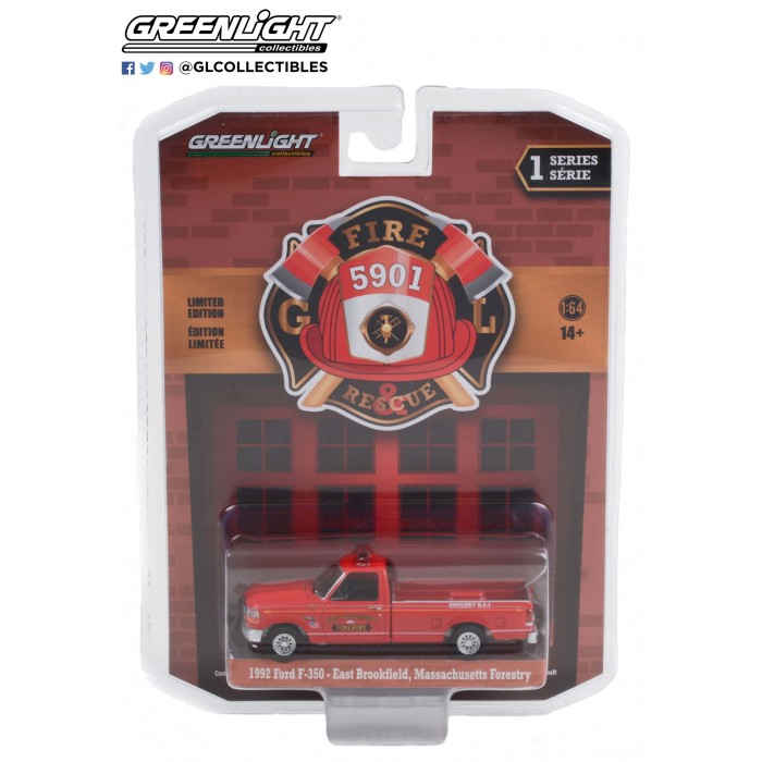 Greenlight 1:64 Fire & Rescue - 1992 Ford F-350 East Brookfield Massachusetts Forestry